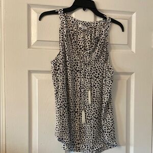 Rose & Olive Black and White Patterned Tank Top